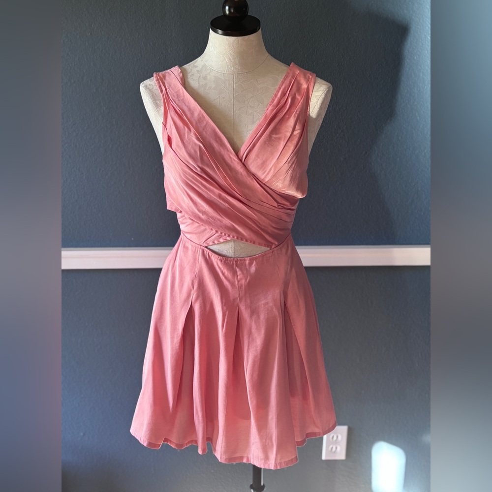 Finders Keepers Salmon Little Wonder Sleeveless Cutout Dress